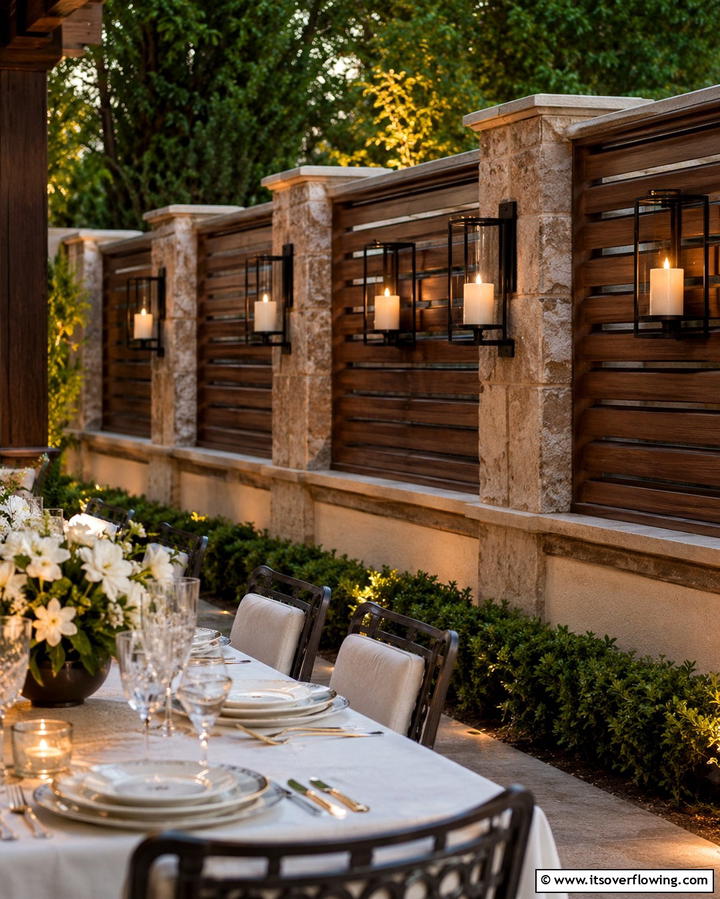 Fence Mounted Candle Holders - 25 Fence Lighting Ideas to Illuminate Your Outdoor Space