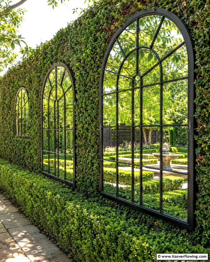 Fence Mounted Mirrors - 25 Fence Art Ideas to Add Personality to Your Yard