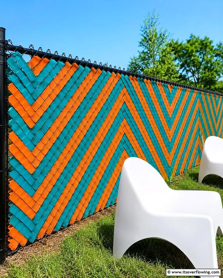 Fence Weaving with Fabric - 25 Fence Art Ideas to Add Personality to Your Yard