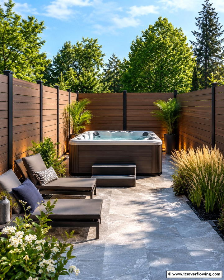 Fencing for Maximum Privacy - 25 Backyard Hot Tub Privacy Ideas for Relaxing Spaces