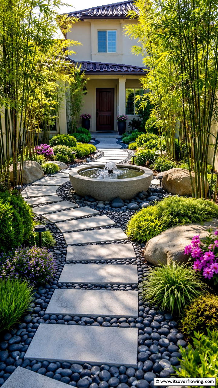 Feng Shui Inspired Layout - 30 Front Yard Landscaping Ideas for Stunning Curb Appeal