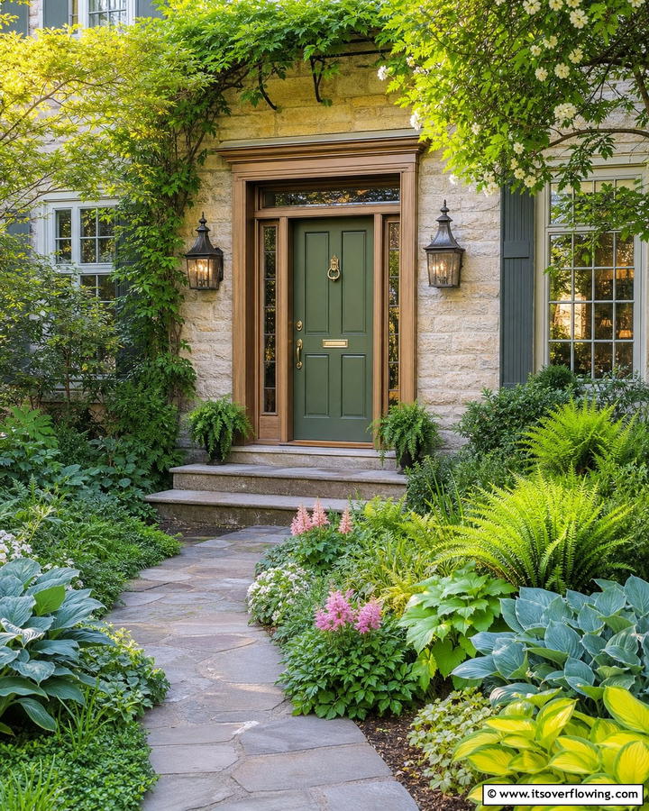 Fern Green for Natural Warmth - 20 Green Front Door Ideas to Welcome Guests in Style