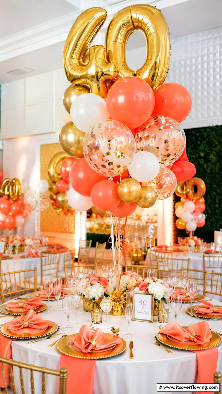Festive Balloon Centerpiece - 30 Birthday Decoration Ideas for Memorable Celebrations