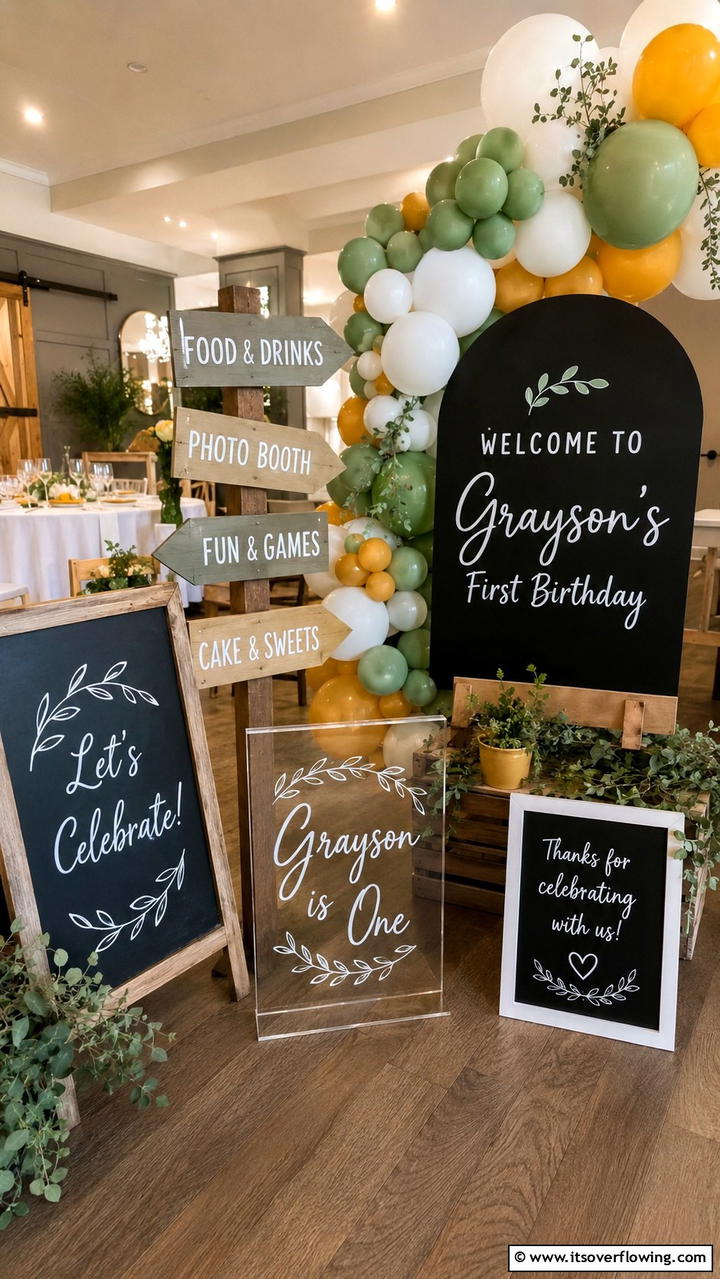Festive Signage Boards - 30 Birthday Decoration Ideas for Memorable Celebrations