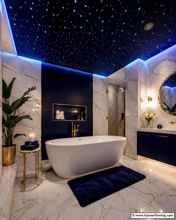 Fiber Optic Lighting for a Starry Night Effect - 25 Bathroom Ceiling Lighting Ideas to Brighten Your Space