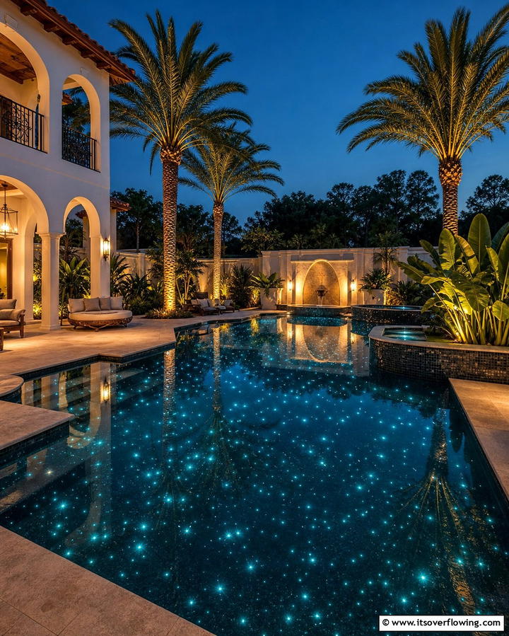Fiber Optic Pool Lighting - 25 Pool Lighting Ideas to Illuminate Your Nighttime Swim
