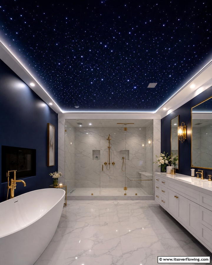 Fiber Optic Starry Ceiling - 20 Shower Lighting Ideas for a Bright and Inviting Bathroom