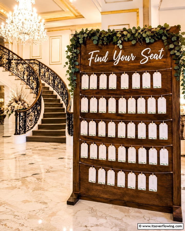 Find Your Seat Escort Card Display Sign - 30 Creative Wedding Sign Ideas to Personalize Events