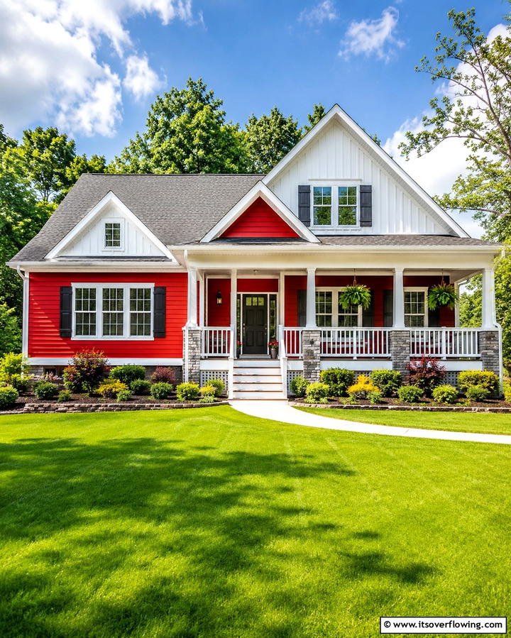 Fire Engine Red - 25 Red Home Exterior Ideas to Boost Curb Appeal