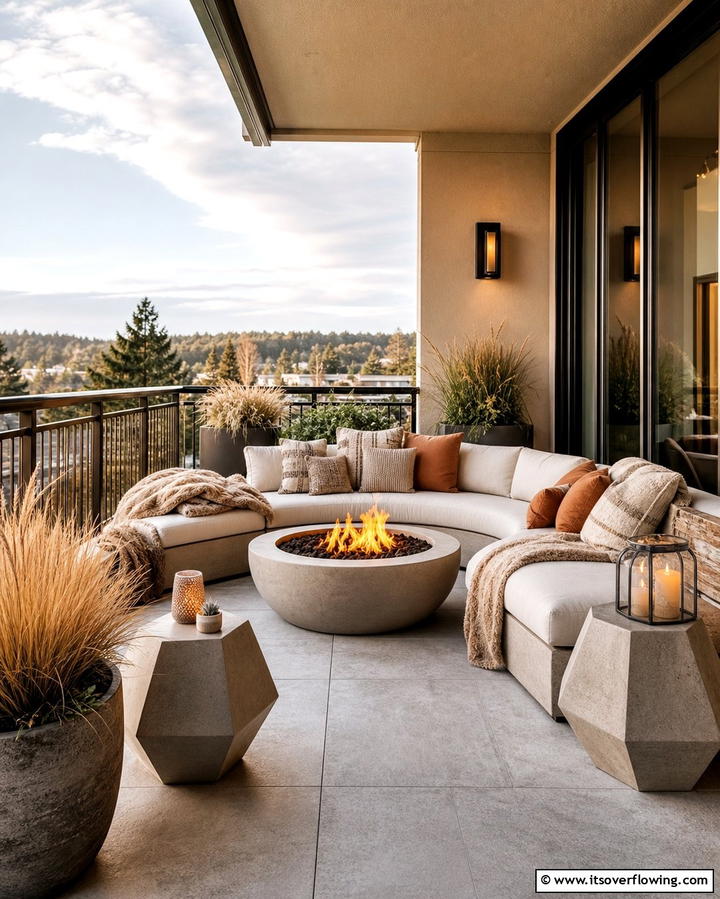 Fire Pit Corner - 25 Inspiring Bedroom Balcony Ideas for Your Home