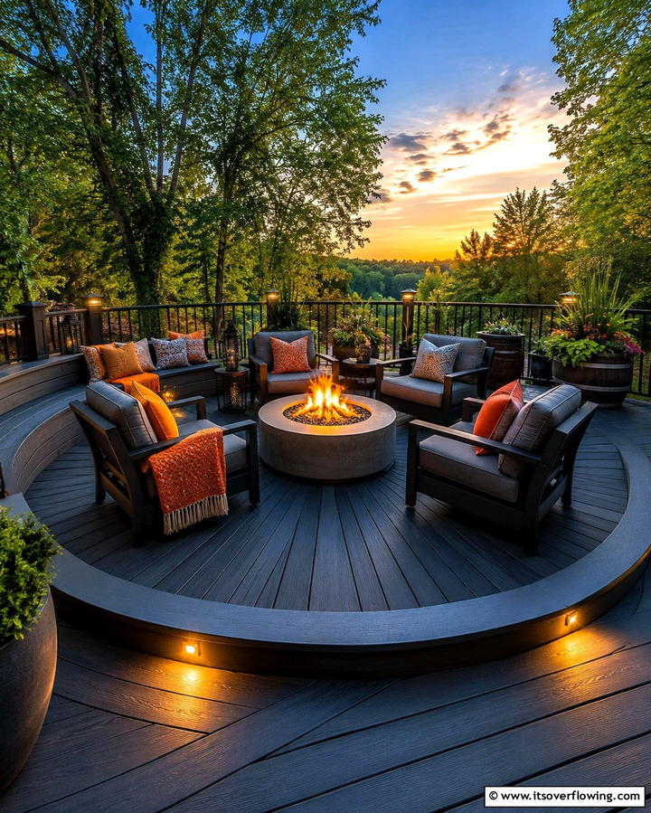 Fire Pit Decks for Year Round Enjoyment - 30 Large Deck Ideas for Expansive Outdoor Living Spaces