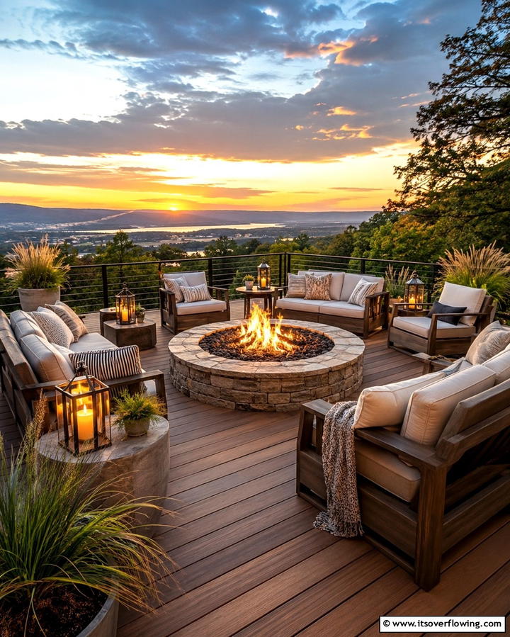 Fire Pit Focal Point - 25 Deck Decorating Ideas for a Stunning Outdoor Space