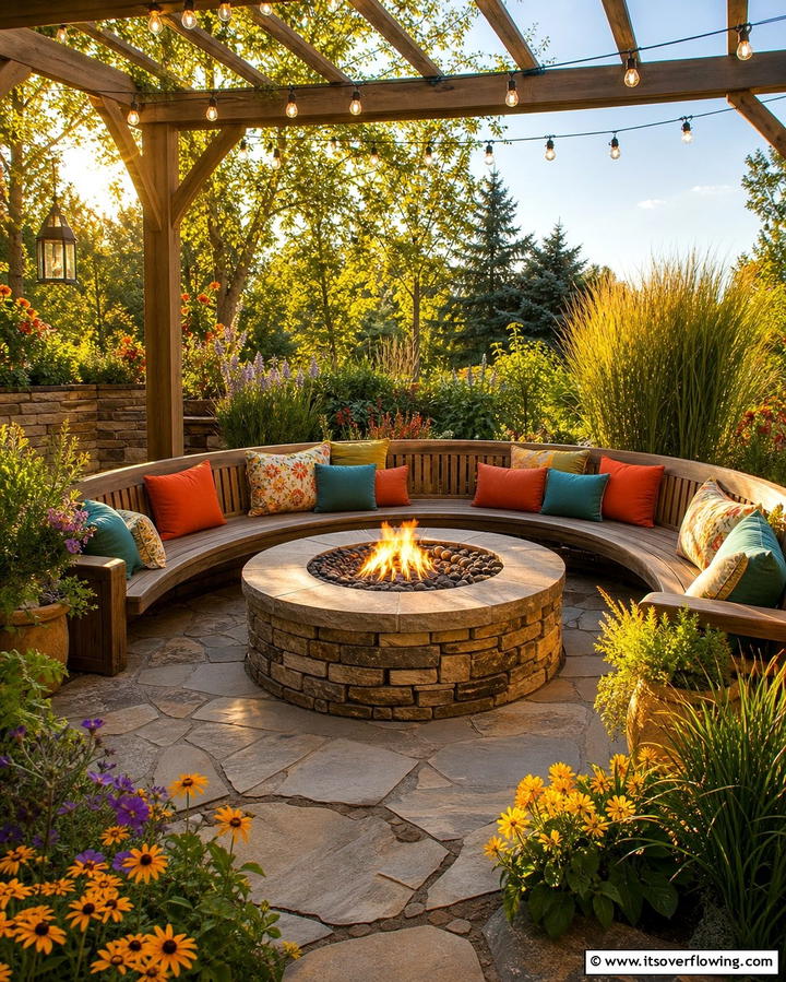 Fire Pit Gathering Spot - 25 Backyard Playground Ideas for Kids