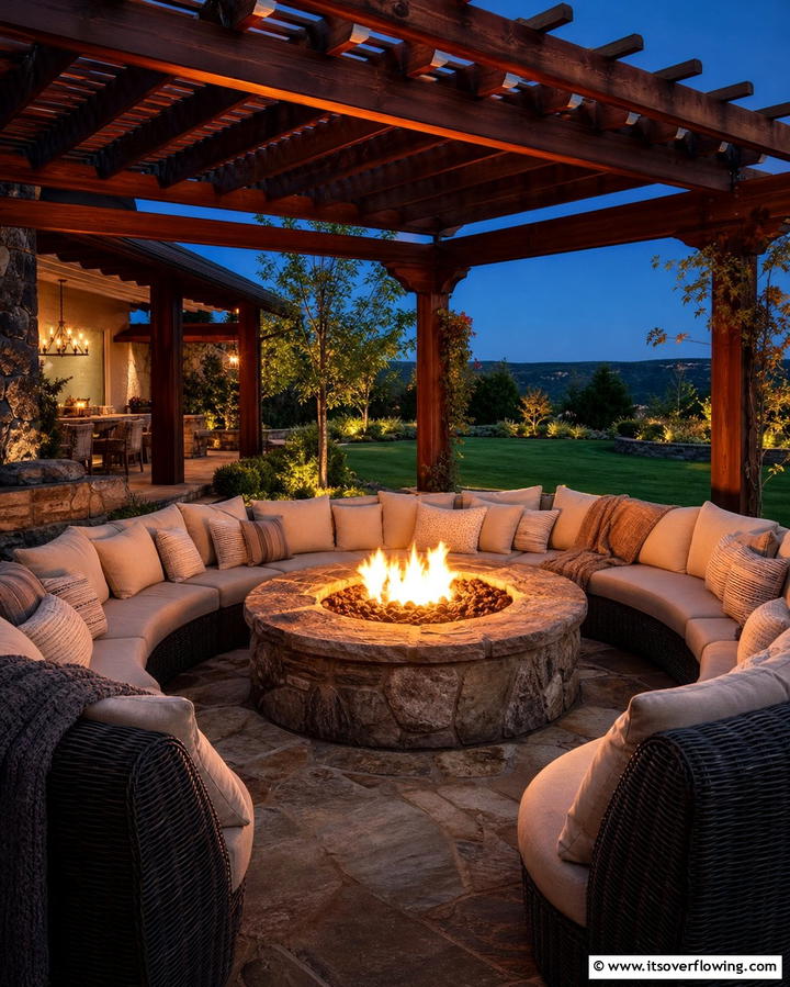 Fire Pit Lighting for Warmth and Glow - 25 Pergola Lighting Ideas to Illuminate Your Outdoor Space