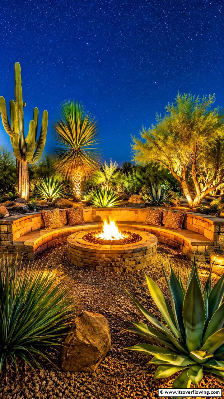 Fire Pit Oasis - 30 Desert Landscape Ideas for Low-Water Gardens