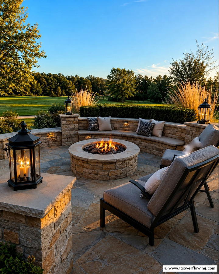 Fire Pit Surround Seating - 30 Patio Furniture Ideas to Elevate Your Outdoor Space