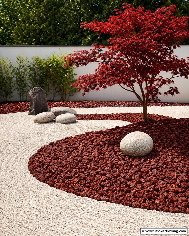 Fire Pit Surrounds - 25 Red Lava Rock Landscaping Ideas for a Unique Yard