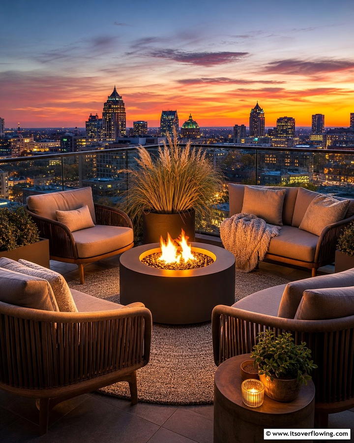 Fire Pit for Cozy Evenings - 20 Penthouse Balcony Ideas for a Luxurious Outdoor Space