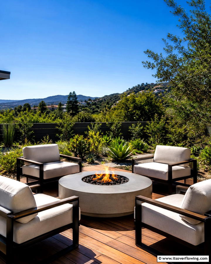 Fire Pit for Year Round Comfort - 25 Townhouse Patio Ideas for Small Outdoor Spaces