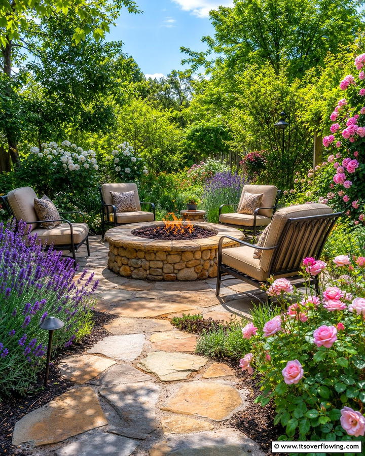 Fire Pit in the Garden - 25 Backyard Fire Pit Ideas for Cozy Landscaping