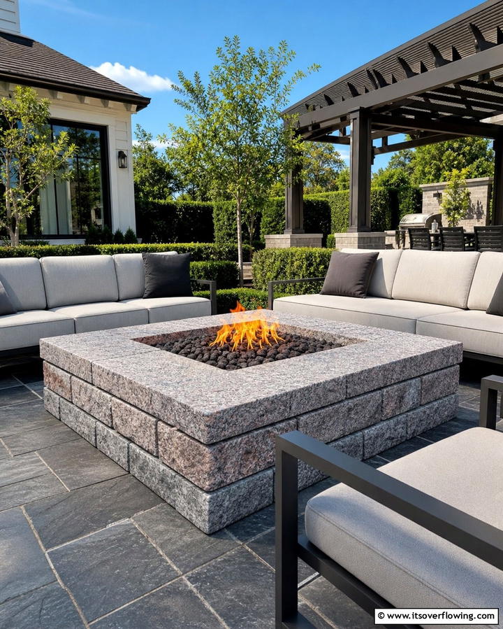 Fire Pit with Granite Rocks for Durability - 25 Rock Fire Pit Ideas for Outdoor Gatherings