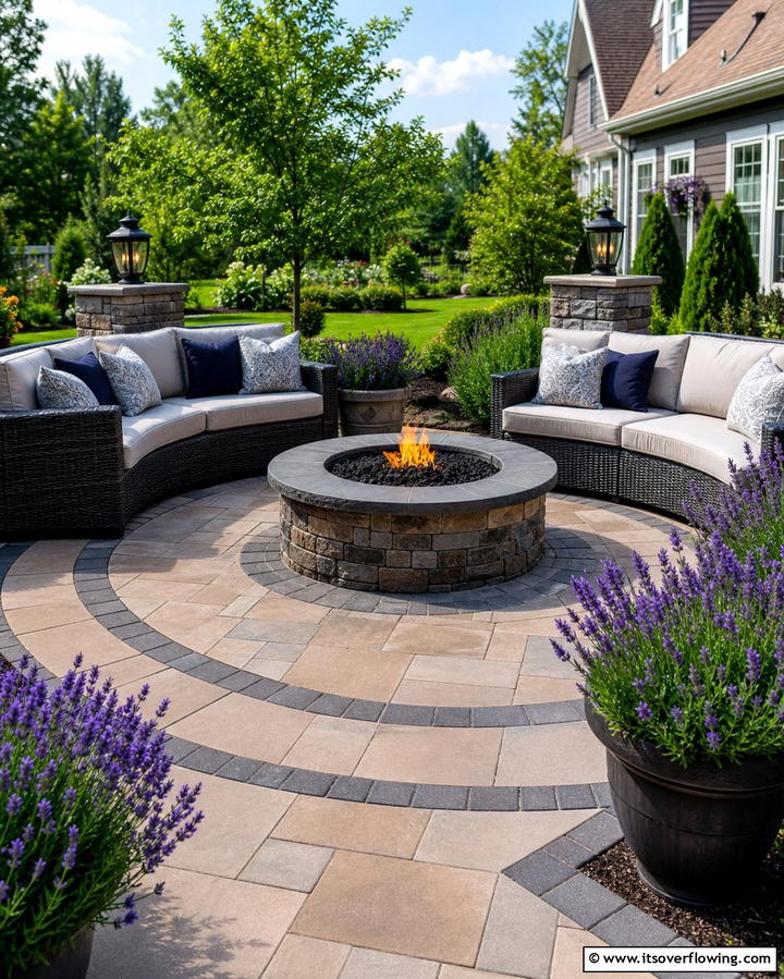 Fire Pit with Paver Patio - 25 Backyard Fire Pit Ideas for Cozy Landscaping