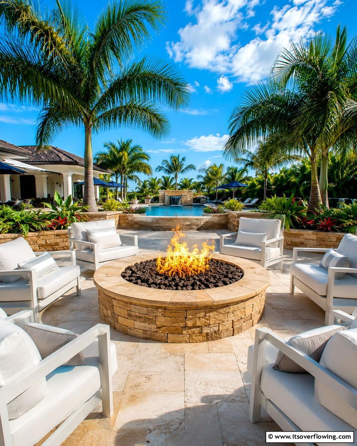 Fire Pits for Outdoor Gatherings - 25 South Florida Landscaping Ideas for Tropical Vibes