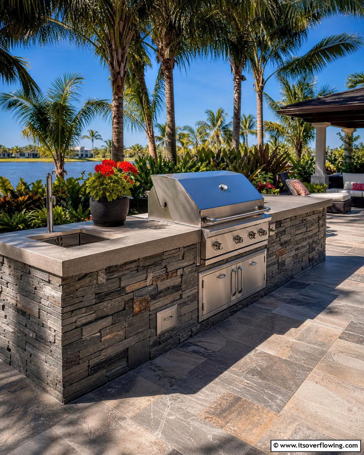 Fire Resistant Material Design - 30 BBQ Island Ideas for Ultimate Outdoor Entertaining