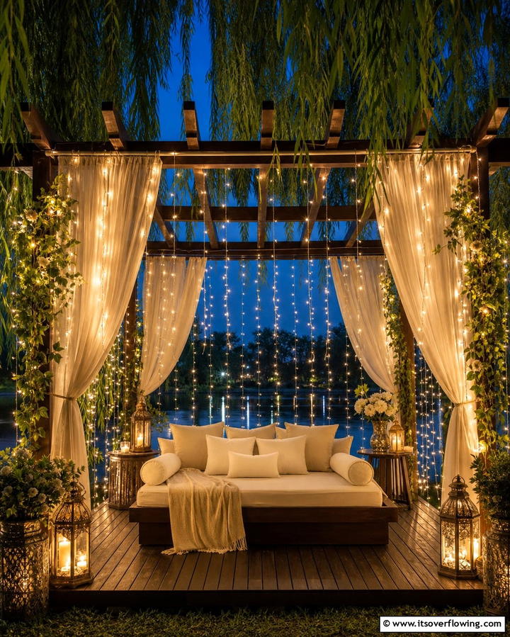 Firefly Curtain Lights - 25 Pergola Lighting Ideas to Illuminate Your Outdoor Space
