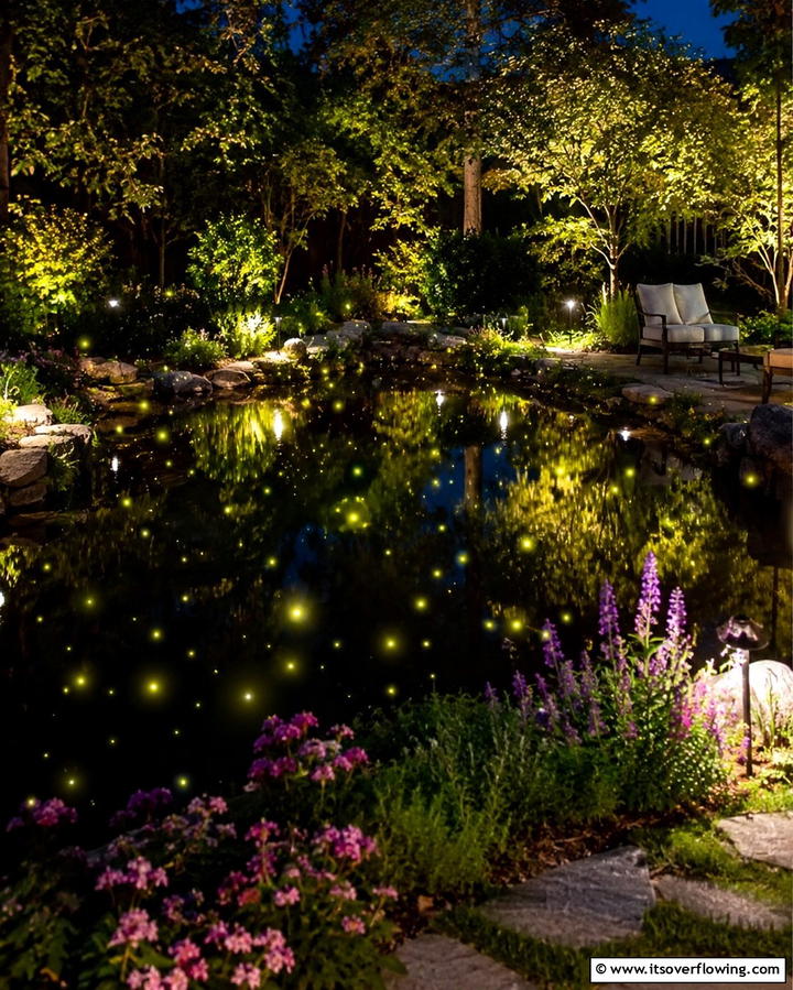 Firefly Illumination Pond - 30 Backyard Pond Ideas for Serene Water Features
