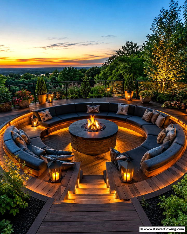 Firepit Deck Design - 30 Large Deck Ideas for Expansive Outdoor Living Spaces