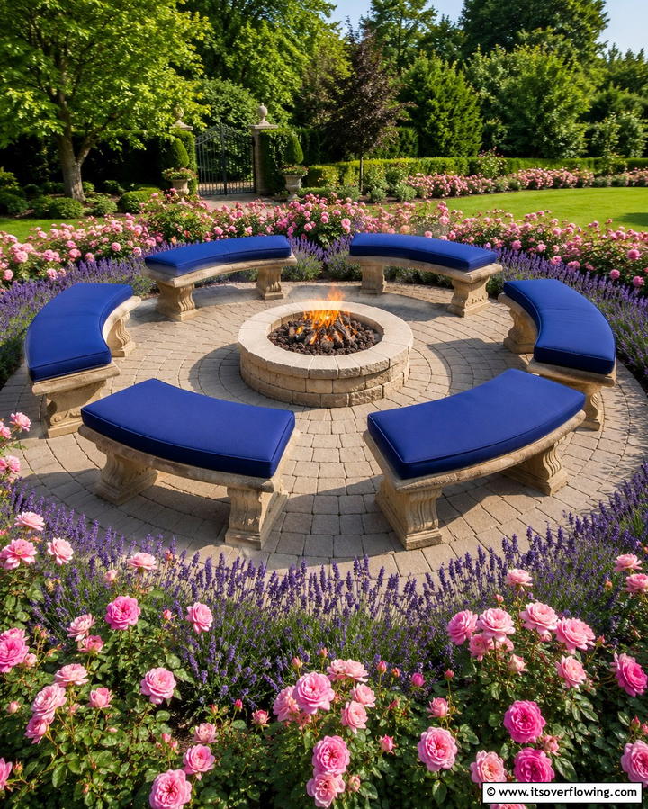 Firepit with Circular Seating Arrangement - 25 Patio Ideas With Firepit for Cozy Gatherings