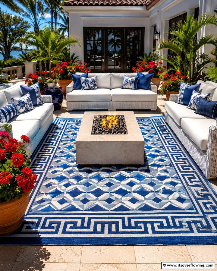 Firepit with Outdoor Rug Accents - 25 Patio Ideas With Firepit for Cozy Gatherings