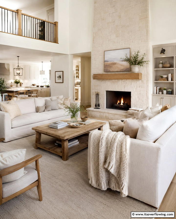 Fireplace Accents - 25 Joanna Gaines Living Room Ideas for Farmhouse Style