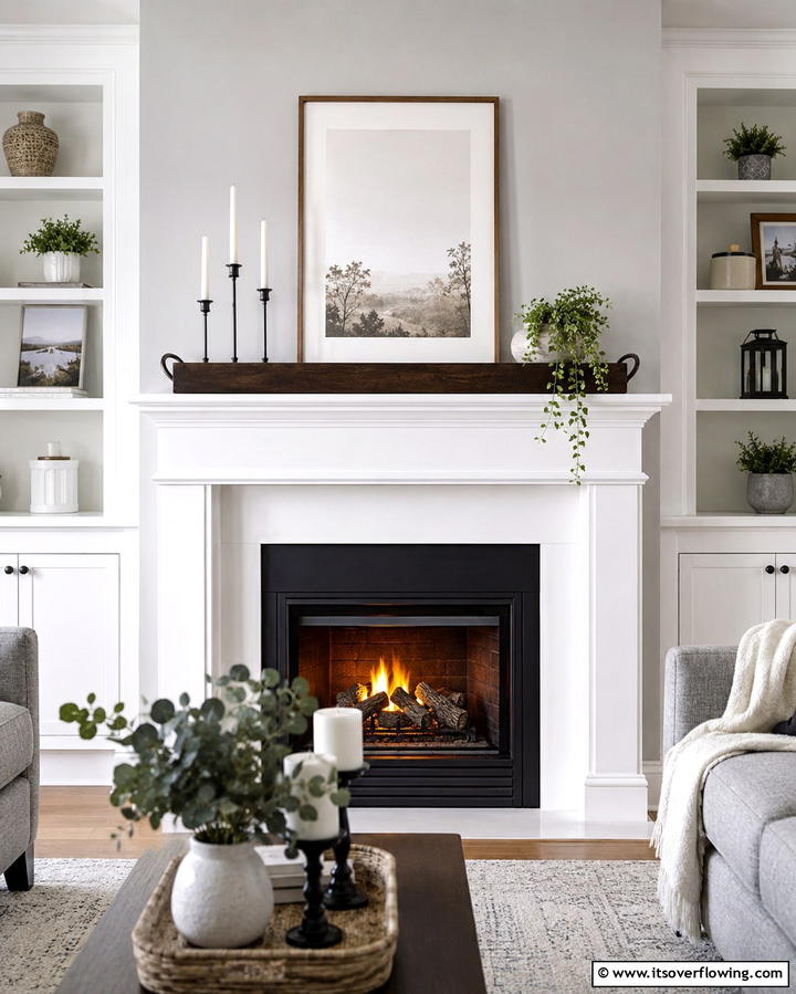 Fireplace Mantel Tray Display - 20 Tray Decor Ideas to Elevate Your Home Style