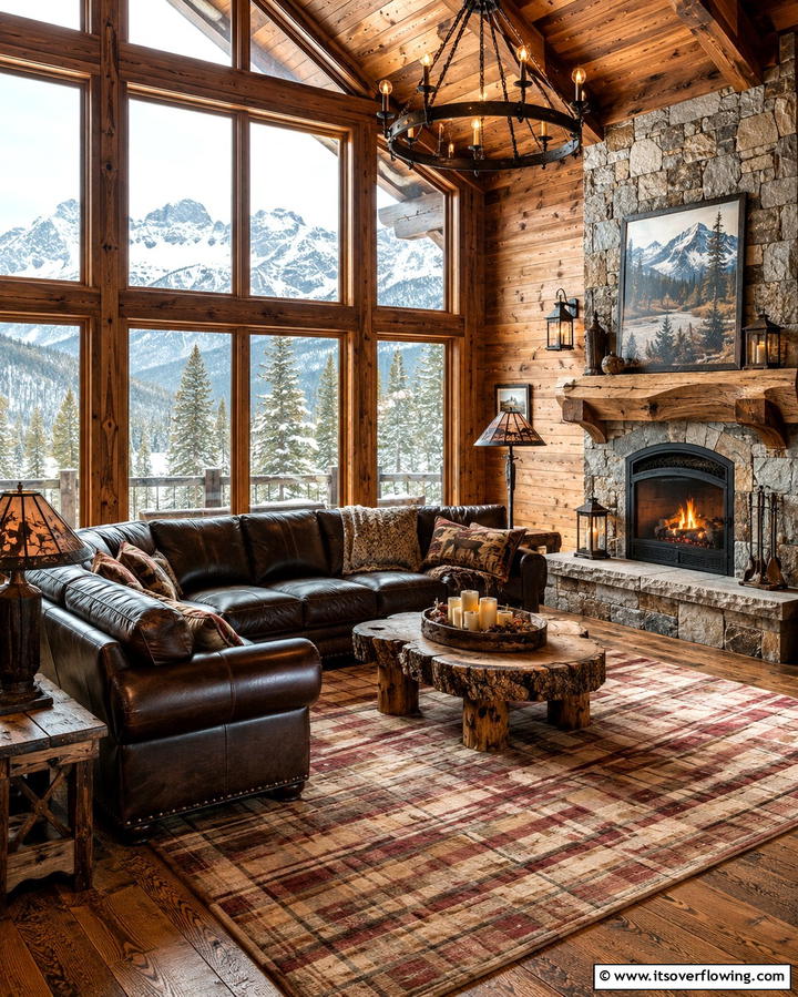 Fireplace as a Divider - 25 Living Room Ideas With Sectionals and Fireplace