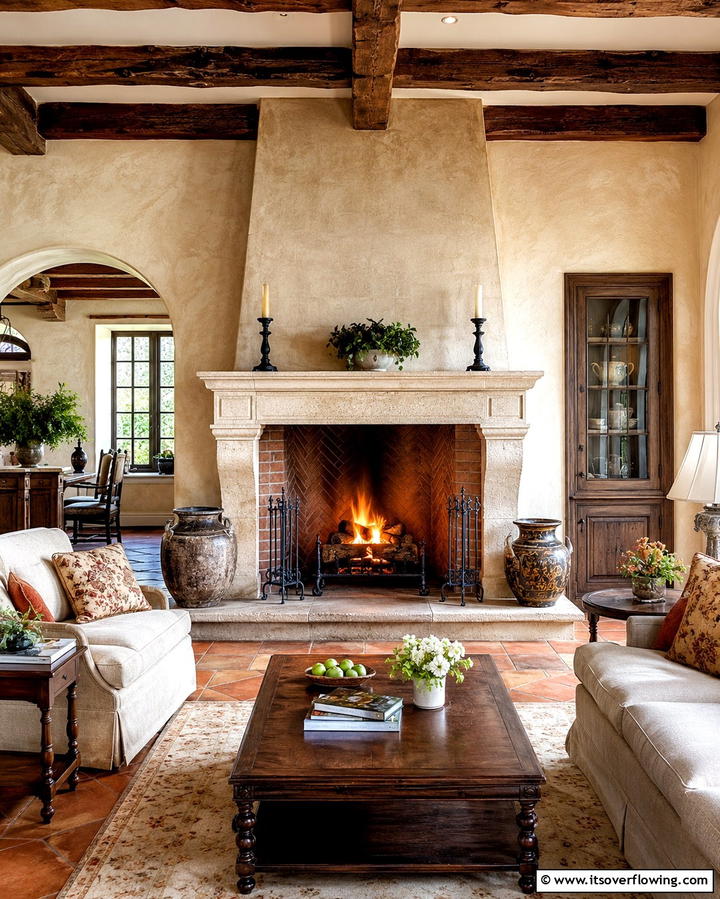 Fireplace as a Focal Point - 20 Tuscan Living Room Ideas for a Cozy Feel
