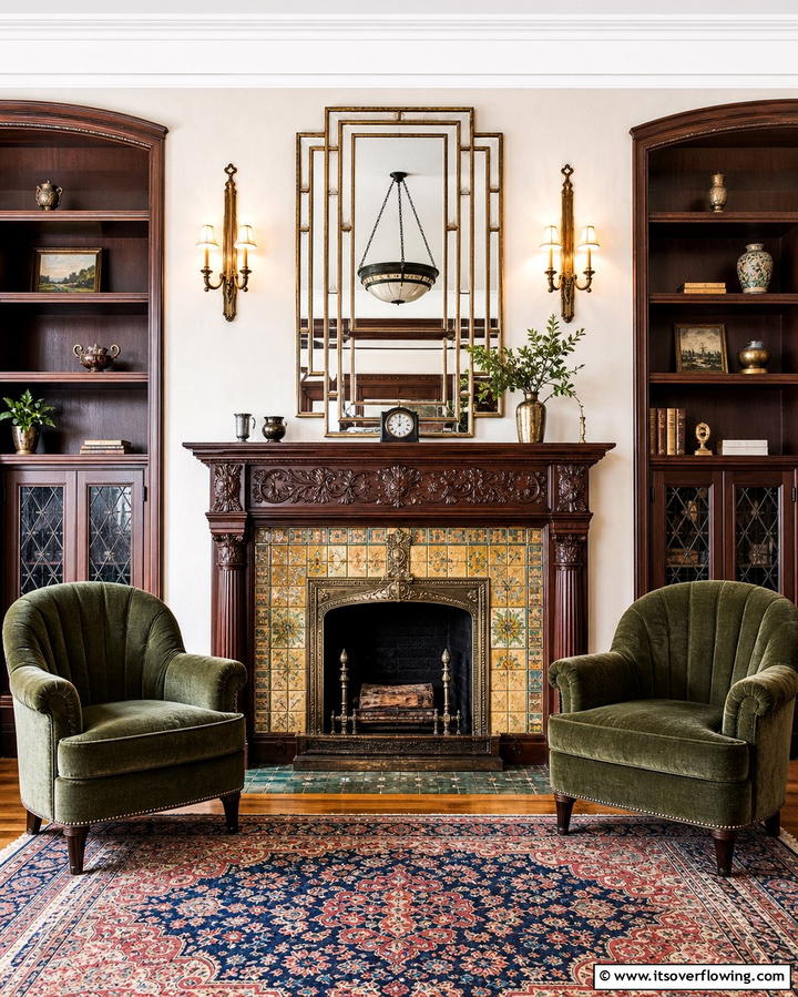 Fireplace as a Focal Point - 25 Vintage 1930s Living Room Design Ideas for Nostalgia