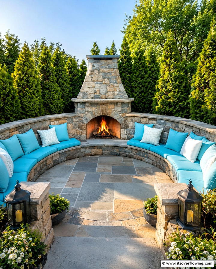 Fireplace with Built In Seating - 25 Outdoor Fireplace Ideas to Enhance Your Backyard
