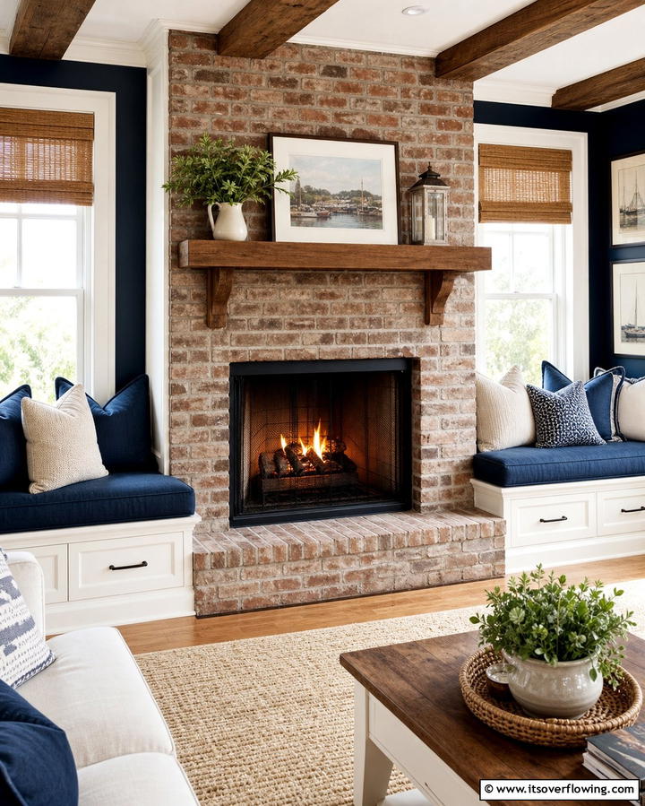 Fireplace with Built In Seating for Functionality - 25 Small Living Room Fireplace Ideas for Cozy Homes