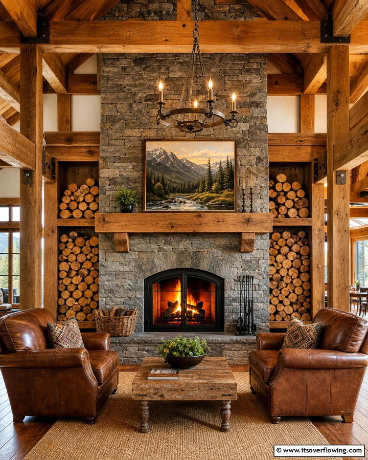 Fireplace with Built In Wood Storage - 25 Porch Fireplace Ideas for Cozy Outdoor Evenings