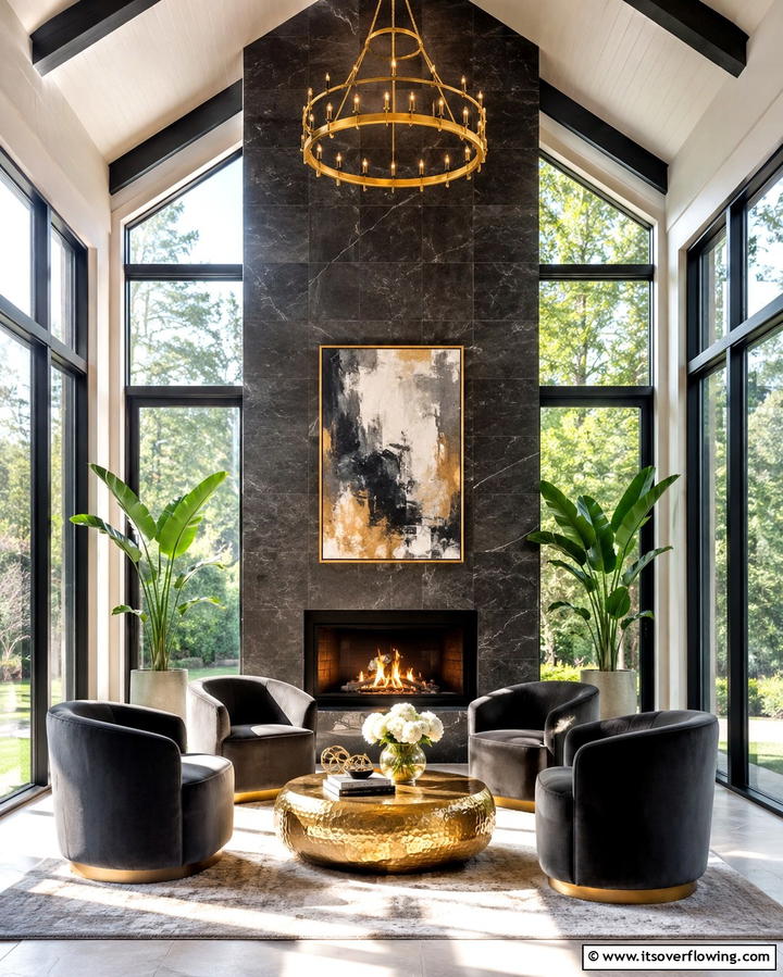 Fireplace with Floor to Ceiling Surround - 25 Sunroom With Fireplace Ideas for Cozy Gatherings