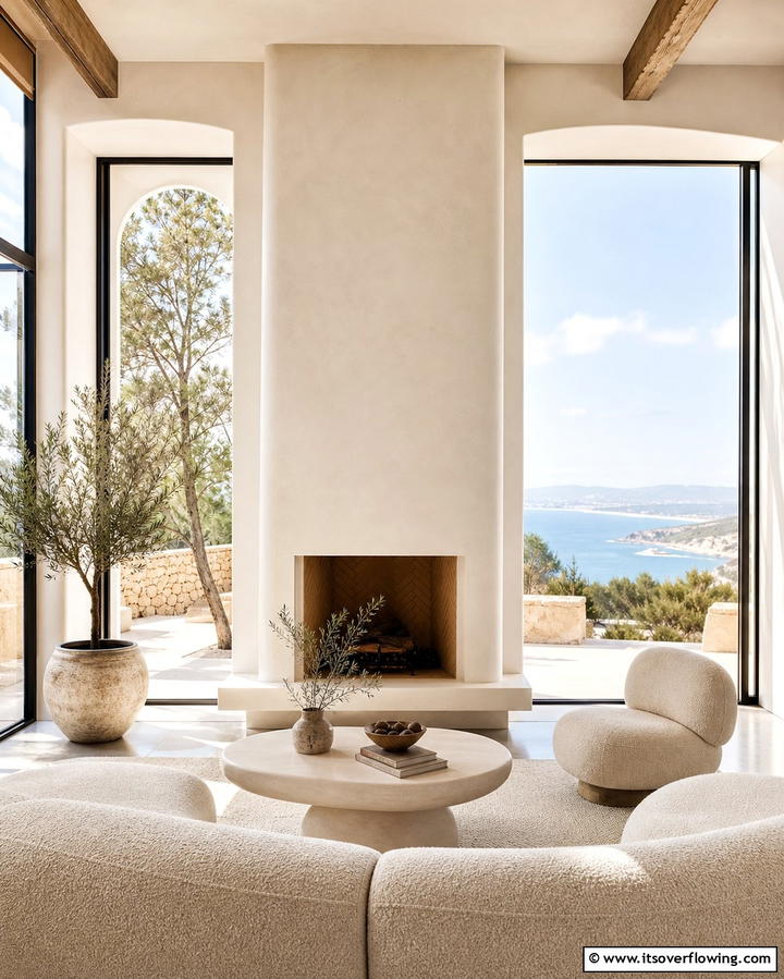 Fireplace with Plaster Finish - 25 Spanish Style Fireplace Ideas for Cozy Living Spaces