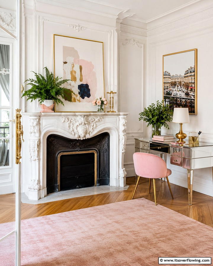 Fireplace with a Mantel for Decor - 25 Home Office With Fireplace Ideas for Cozy Workspaces