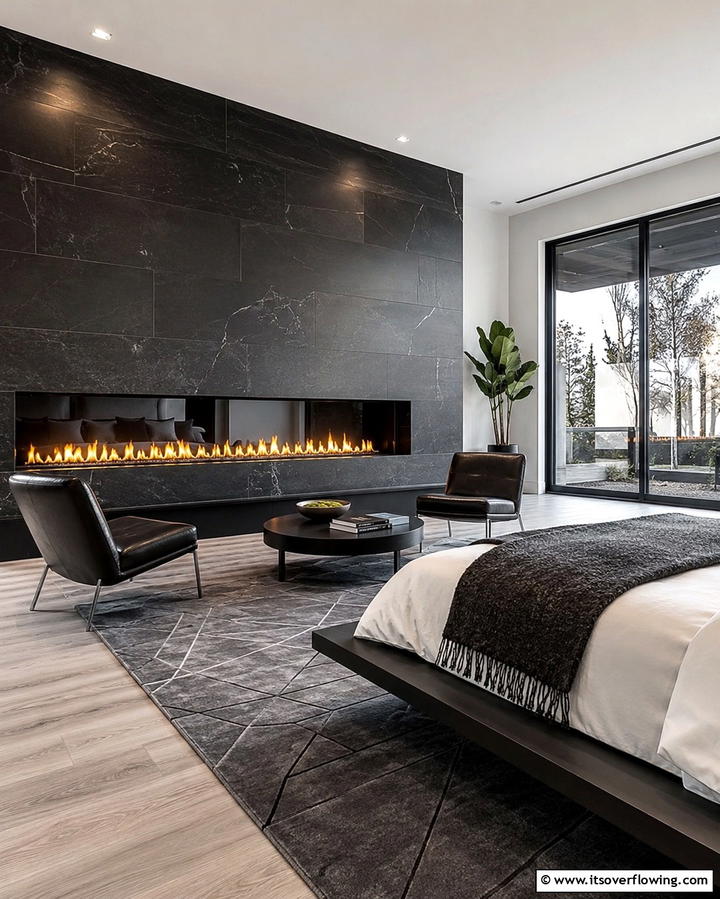 Fireplaces with Ambient Lighting Features - 30 Bedroom Fireplace Ideas for Cozy Warmth & Ambiance