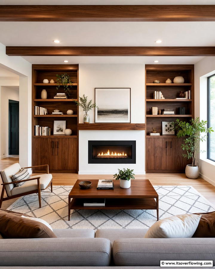Fireplaces with Built In Storage - 20 Mid-century Modern Fireplace Ideas for a Retro Look
