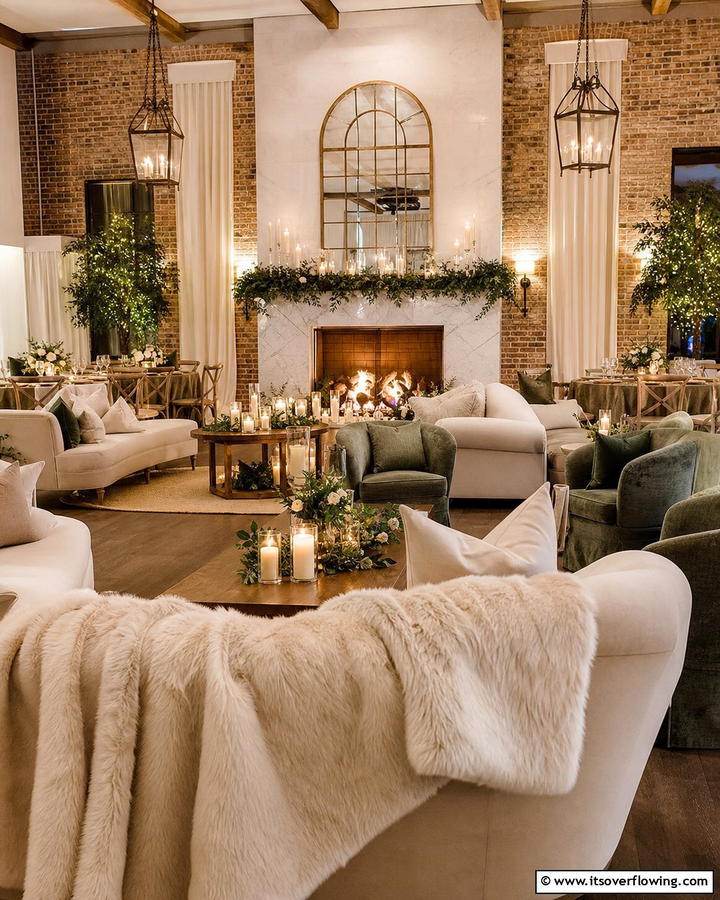 Fireside Reception Ambience - 21 Winter Wedding Ideas for a Magical Seasonal Celebration