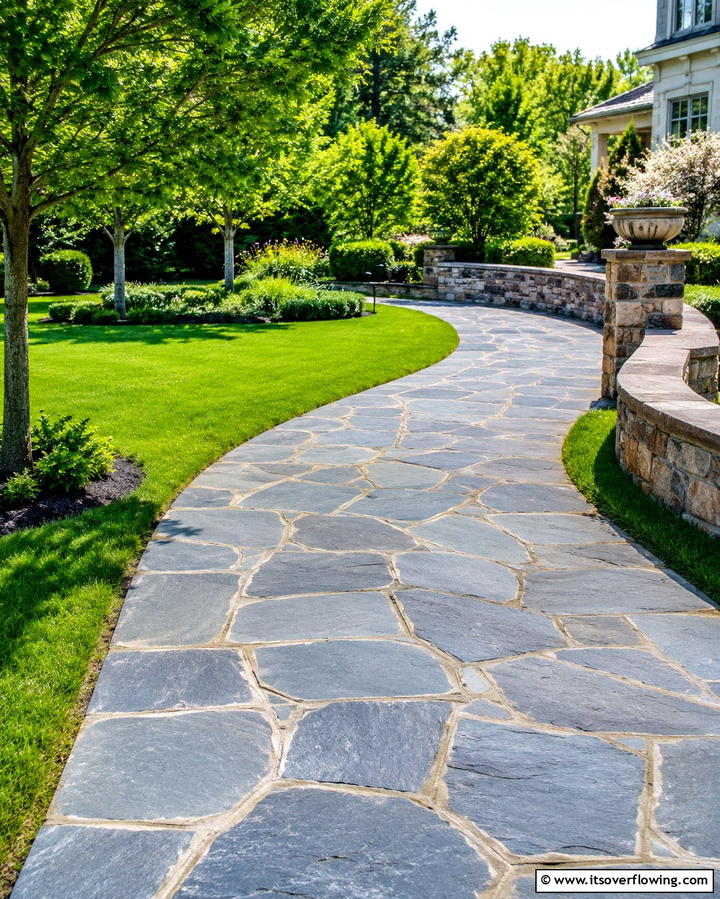 Flagstone Pathway - 30 Creative Stepping Stone Walkway Garden Ideas