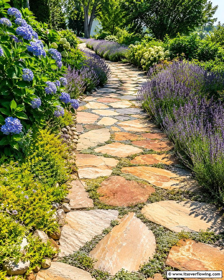 Flagstone Pathway Appeal - 25 Curved Walkway Ideas for a Charming Garden Path