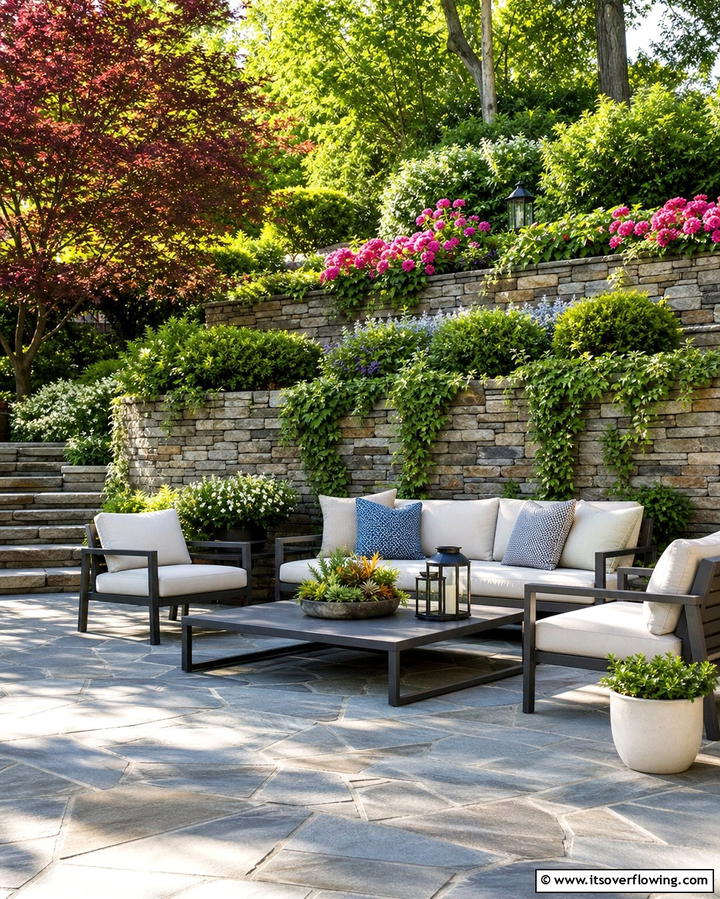 Flagstone Patio with Retaining Wall - 25 Stunning Flagstone Patio Ideas for Outdoor Living